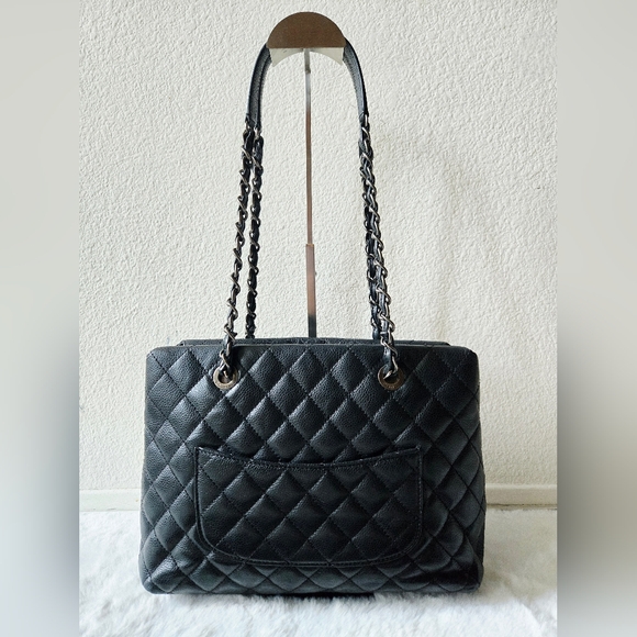 Chanel Black Quilted Caviar City Shopping Tote Bag - Picture 3 of 16